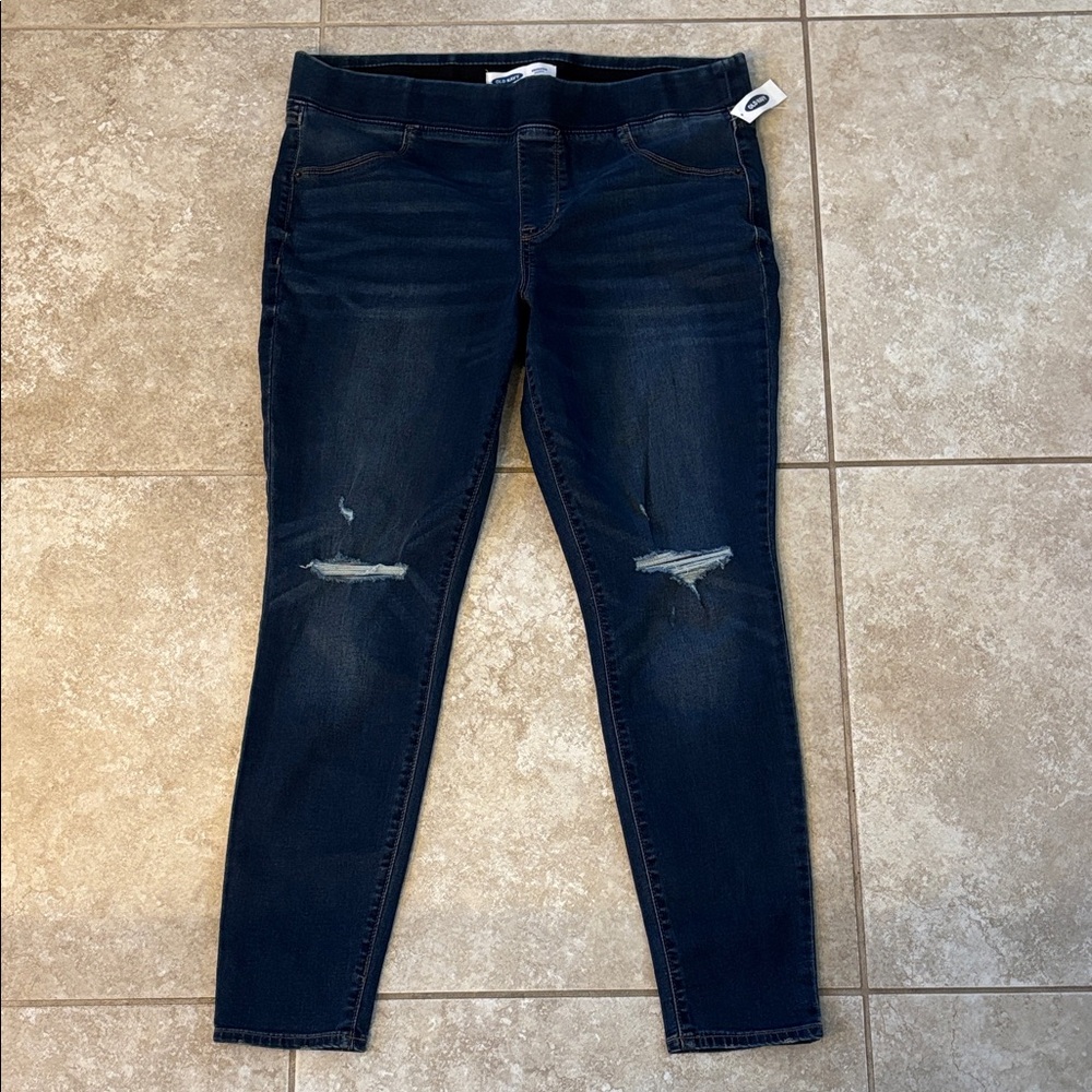 Dark Blue Distressed Old Navy Women's Jeggings